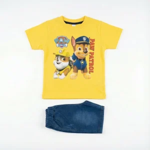 ست تیشرت شورتک پسرانه طرح سگ های نگهبان سایز 45 و 50