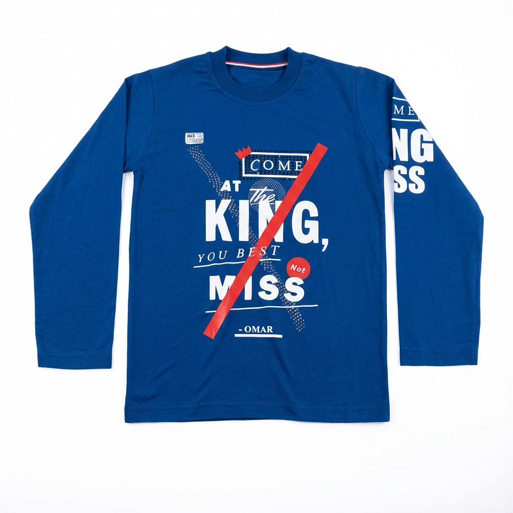 تیشرت بچگانه پسرانه آستین بلند نخ پنبه KING سایز 65