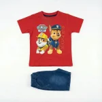 ست تیشرت شورتک پسرانه طرح سگ های نگهبان سایز 45 و 50