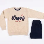 بلوز شلوار دخترانه طرح LOVE دورس پنبه مناسب 5 تا 6 سال