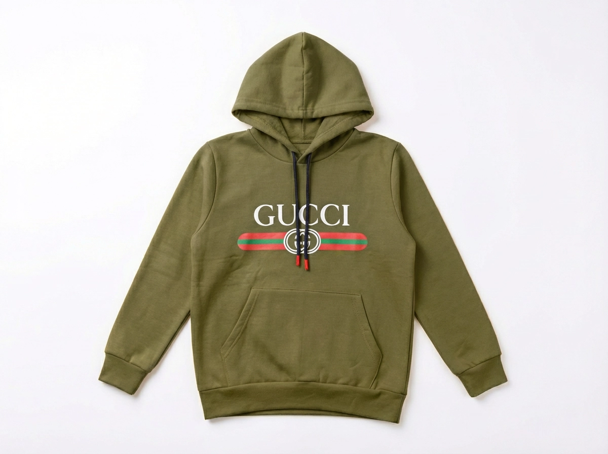 هودی بچگانه طرح گوچی رنگ سبز لجنی دورس دو نخ وارداتی داخل کرکی