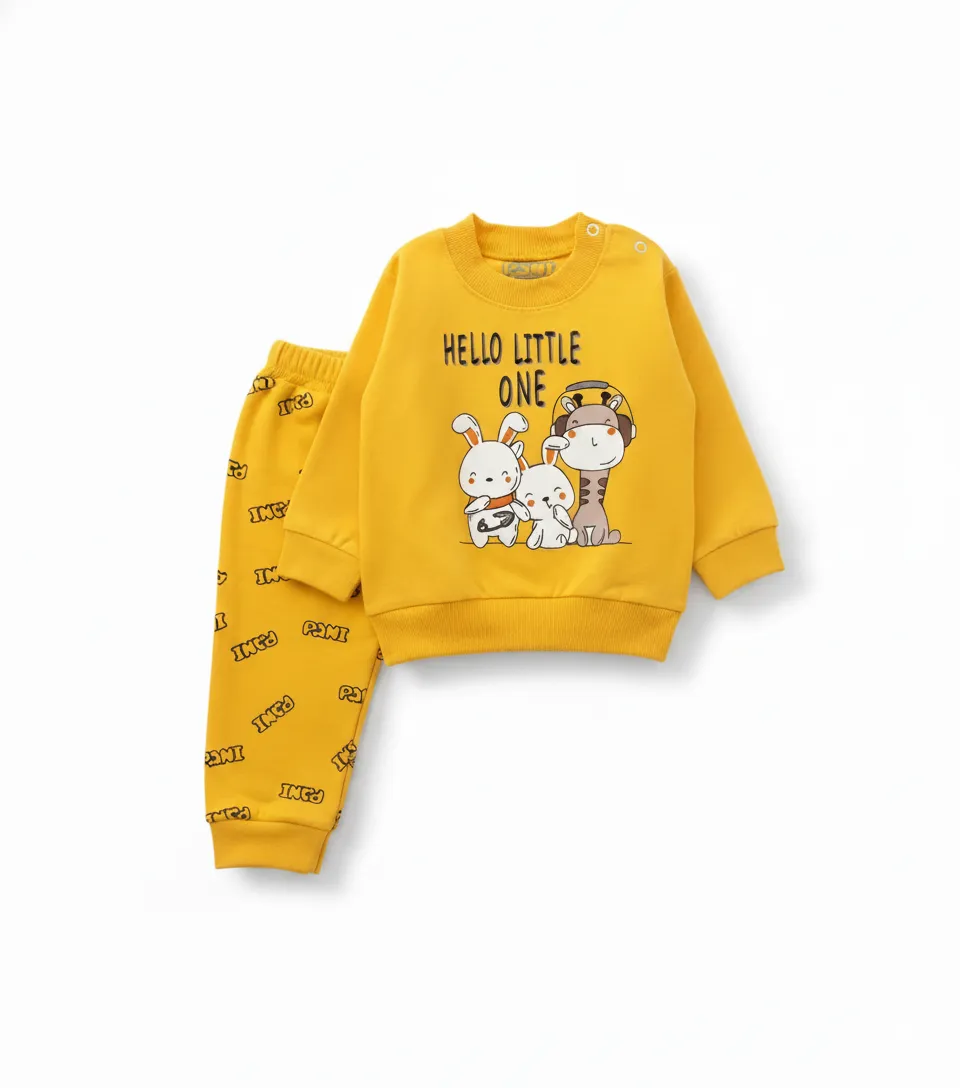 ست بلوز شلوار پنبه بچگانه طرح خرگوش سایز 1 تا 5