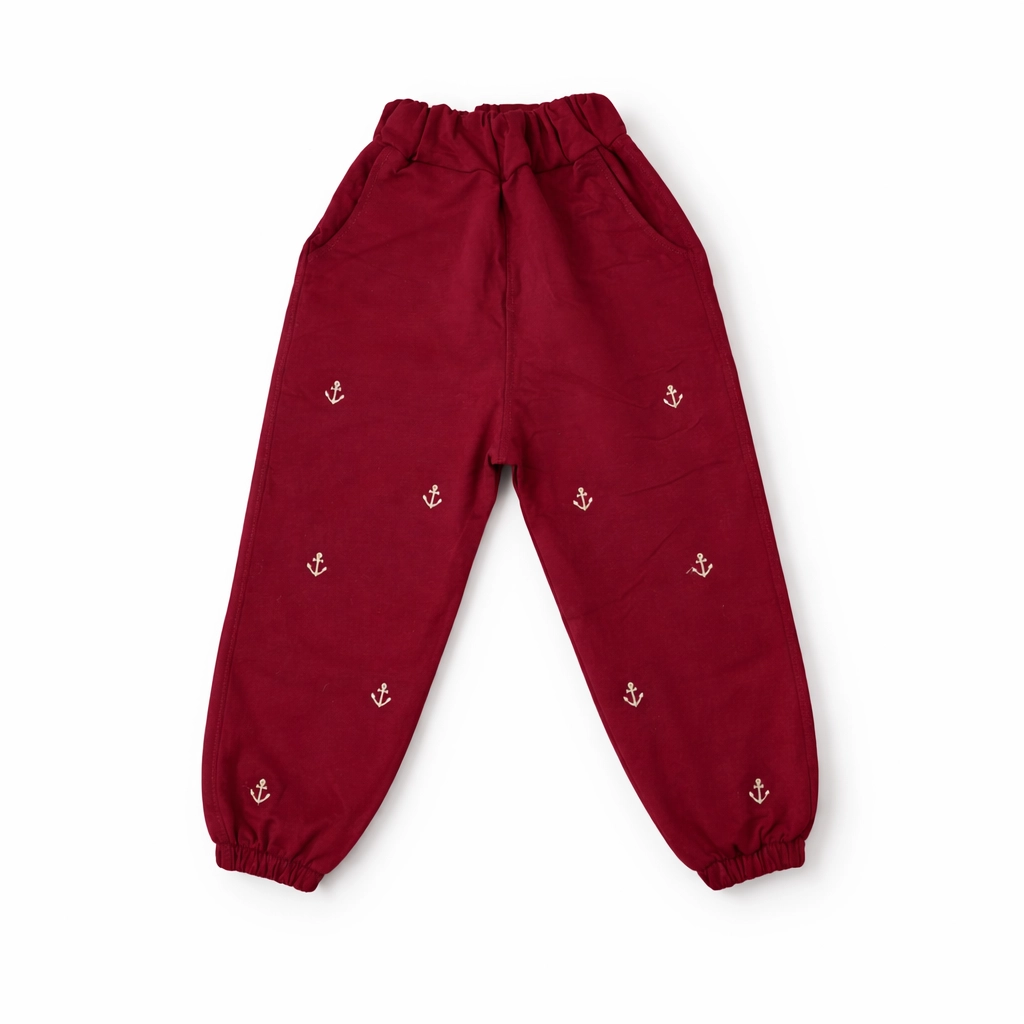 شلوار راحتی بچه گانه پسرانه جنس پنبه گلکسی گلدوزی شده 45 تا 55