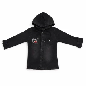 پیراهن بچه گانه پسرانه پارچه ای کتان کلاه دار