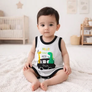 ست نوزادی بلوز شلوار و بادی طرح زرافه سایز 1 تا 3