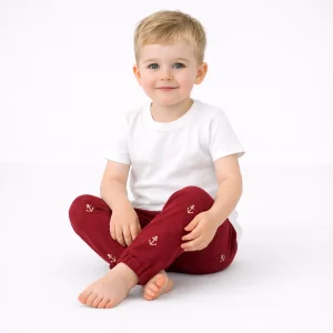 شلوار راحتی بچه گانه پسرانه جنس پنبه گلکسی گلدوزی شده 45 تا 55