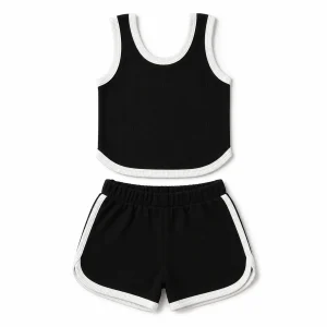 ست تاپ شلوارک بچه گانه مشکی مناسب 3 تا 18 ماه